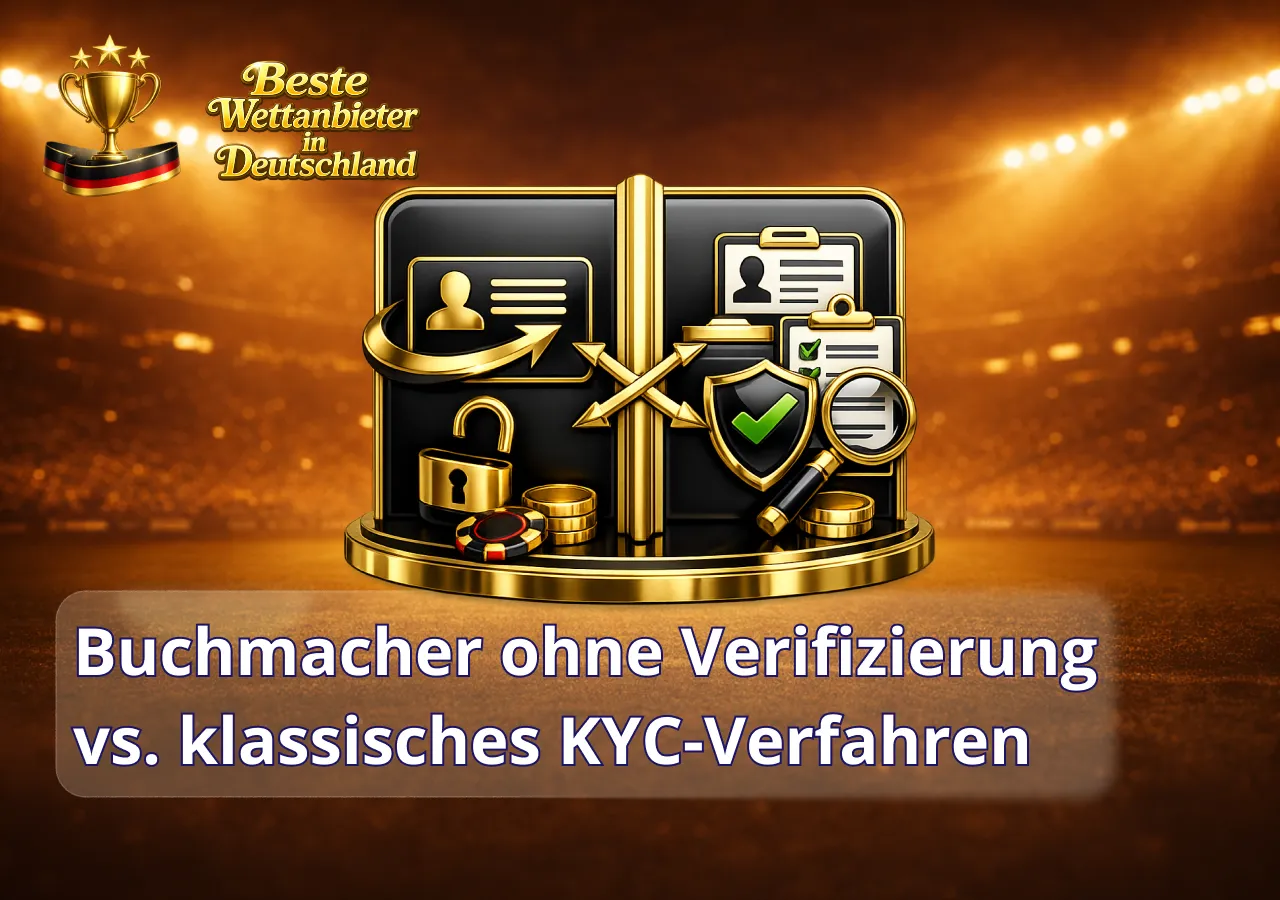 Vergleich zwischen Buchmachern ohne Verifizierung und klassischem KYC hinsichtlich Komfort und Sicherheit.